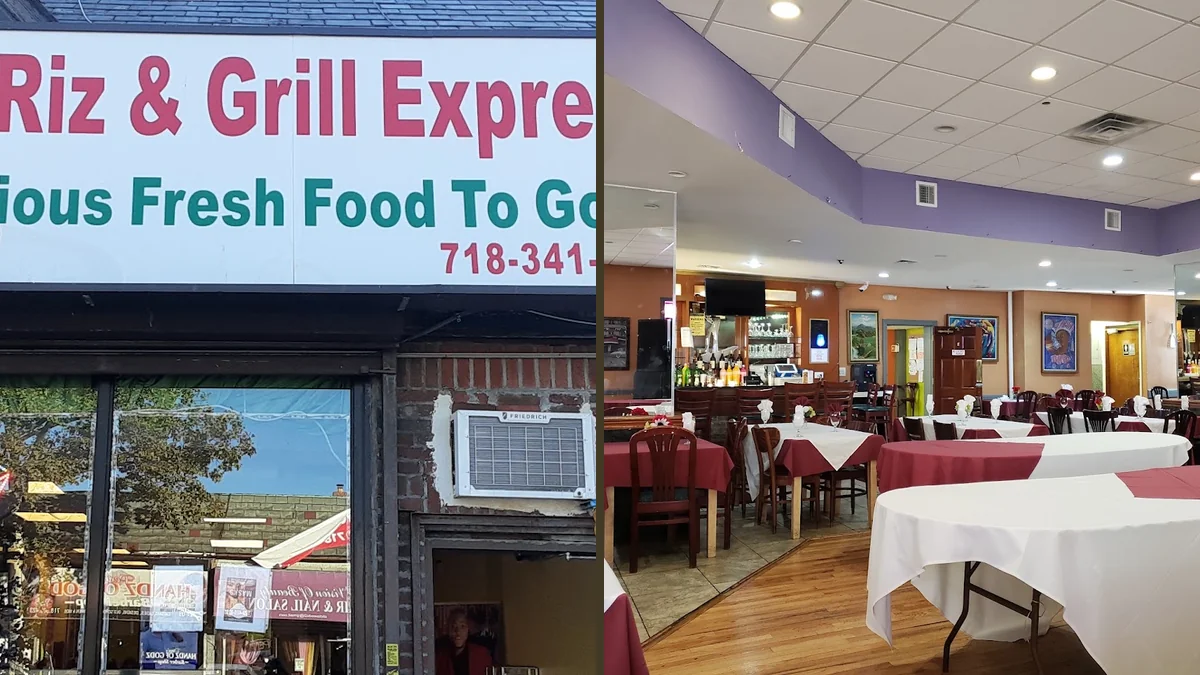 Casual restaurant space with simple table settings
